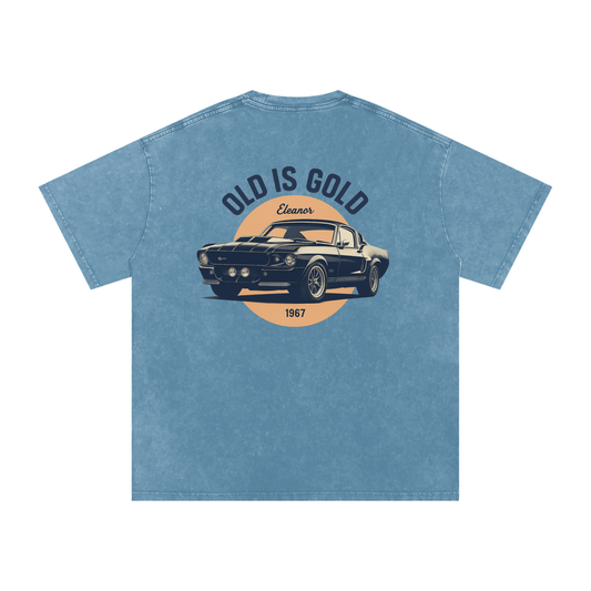 "67 Classic" Blue Jean Acid Wash Oversize T-Shirt