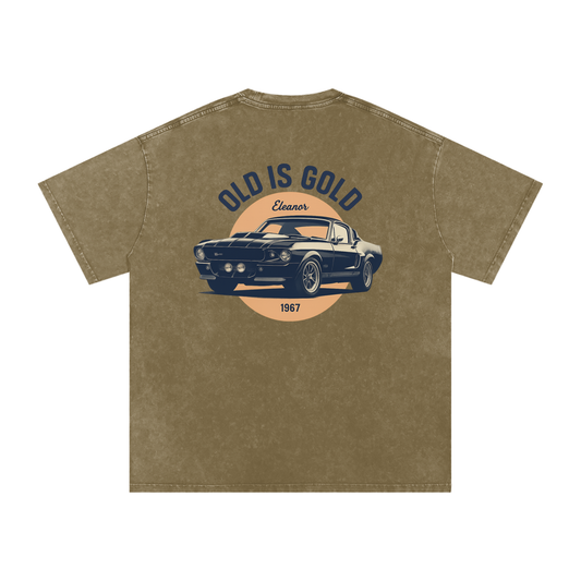 "67 Classic" Gray Green Acid Wash Oversize T-Shirt