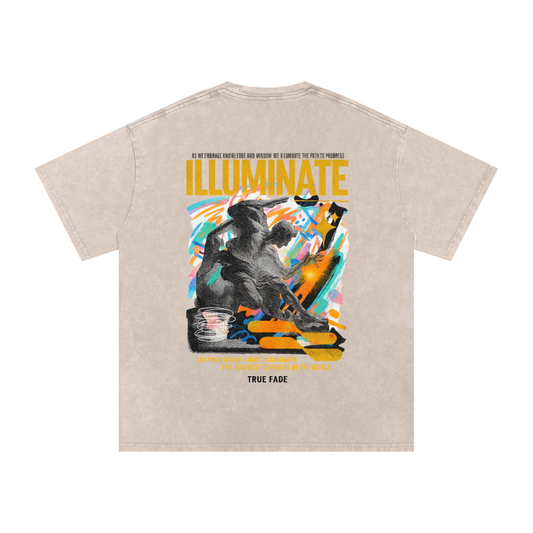 "Illuminate" Apricot Acid Wash Oversize T-Shirt