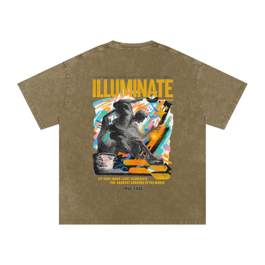 "Illuminate" Gray Green Acid Wash Oversize T-Shirt