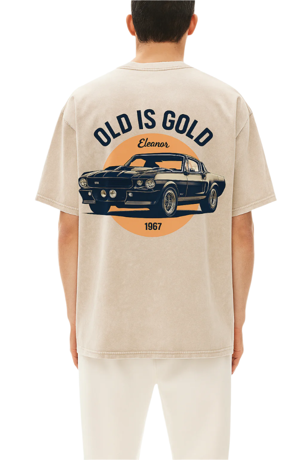 "67 Classic" Apricot Acid Wash Oversize T-Shirt