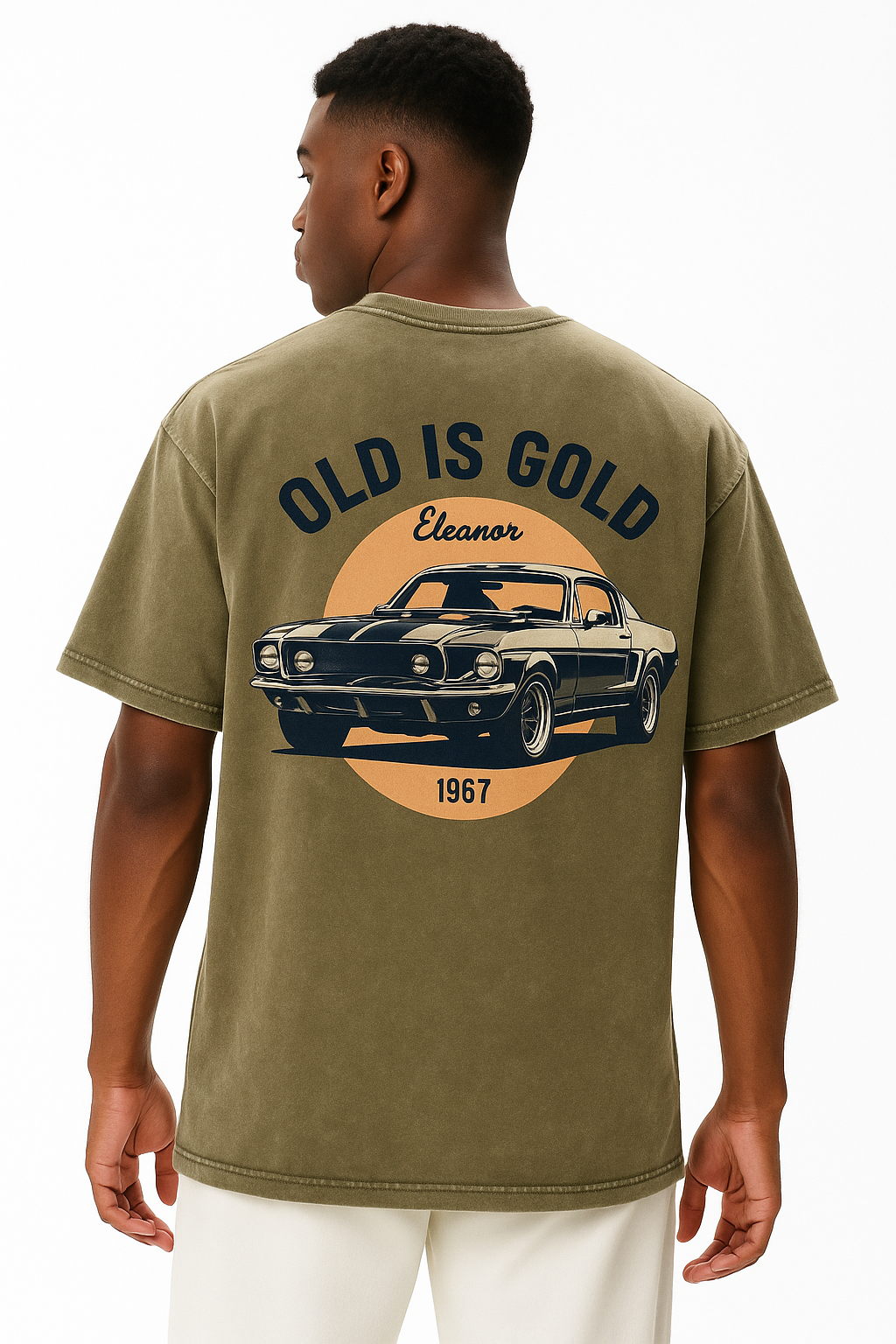 "67 Classic" Gray Green Acid Wash Oversize T-Shirt