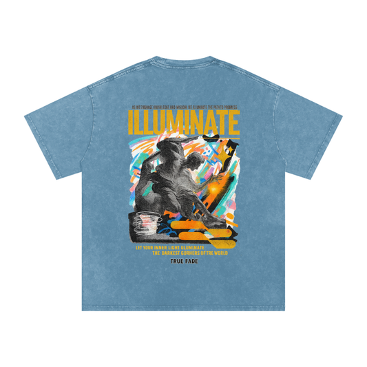 "Illuminate" Blue Jeans Acid Wash Oversize T-Shirt