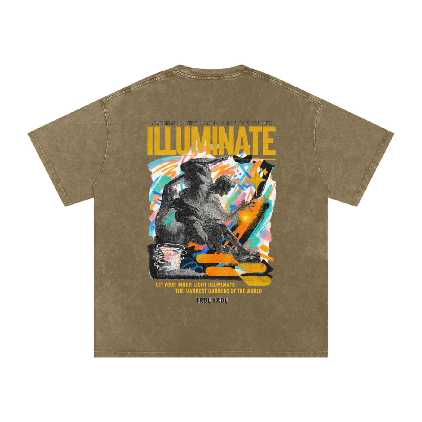 "Illuminate" Gray Green Acid Wash Oversize T-Shirt